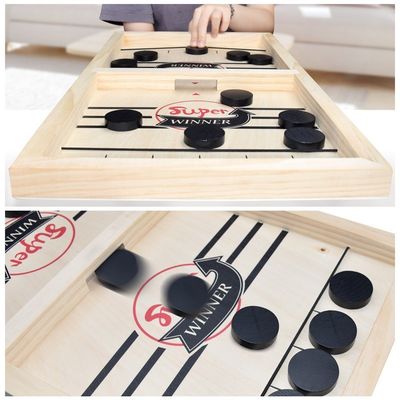 Puck Unisex Wooden Chess Pieces veroudert 4 Houten Slingerhockey
