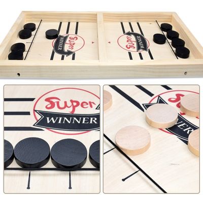 Puck Unisex Wooden Chess Pieces veroudert 4 Houten Slingerhockey