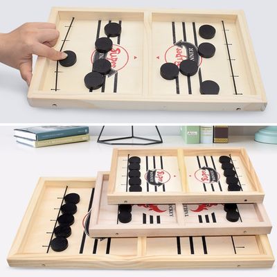 Puck Unisex Wooden Chess Pieces veroudert 4 Houten Slingerhockey