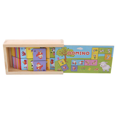 Patience 4cm het Raadsel Houten Domino's van de Dominokubus voor Peuters