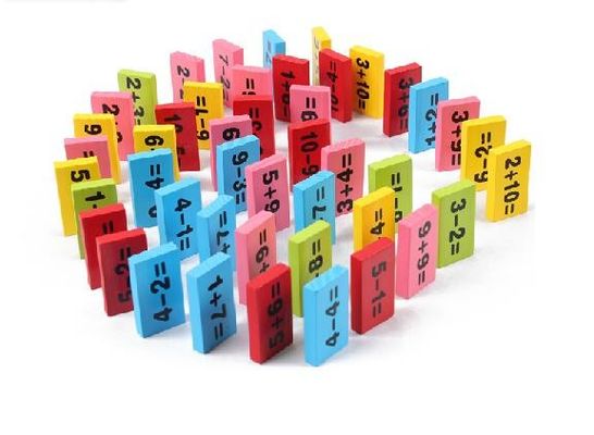 Blokken van de Basswood120pc de Houten Domino Geplaatst Verzameling die Montessori bouwen