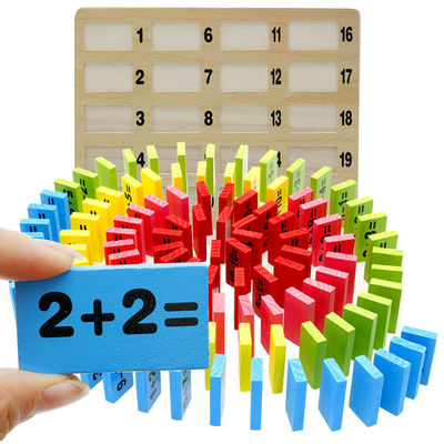 Blokken van de Basswood120pc de Houten Domino Geplaatst Verzameling die Montessori bouwen