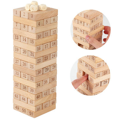 De digitale 51PCS-Blokken van de Domino'sjenga van LogboekBouwstenen