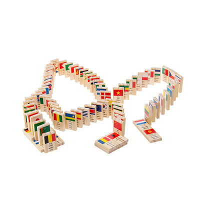 ISO9001 100 Vlag Houten Domino blokkeert Geplaatste de Bouwdomino's