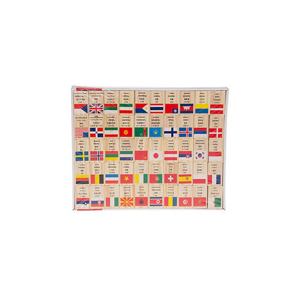 ISO9001 100 Vlag Houten Domino blokkeert Geplaatste de Bouwdomino's