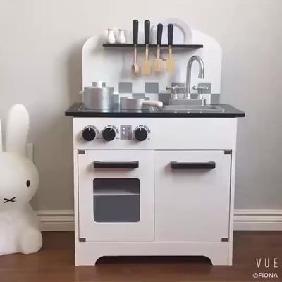 De Peuterszwarte 77.8cm van jonge geitjesgrey wooden kitchen toys for