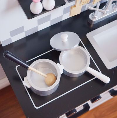 De Peuterszwarte 77.8cm van jonge geitjesgrey wooden kitchen toys for