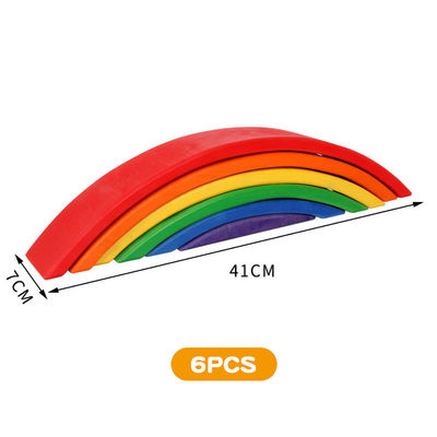 30cm van de het Speelgoedregenboog van Pijnboom het Houten Blokken Speelgoed van de de Bouwstenentoren