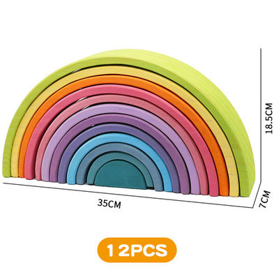 30cm van de het Speelgoedregenboog van Pijnboom het Houten Blokken Speelgoed van de de Bouwstenentoren