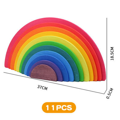 30cm van de het Speelgoedregenboog van Pijnboom het Houten Blokken Speelgoed van de de Bouwstenentoren