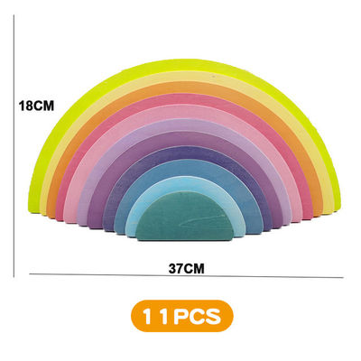 30cm van de het Speelgoedregenboog van Pijnboom het Houten Blokken Speelgoed van de de Bouwstenentoren