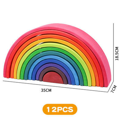 30cm van de het Speelgoedregenboog van Pijnboom het Houten Blokken Speelgoed van de de Bouwstenentoren