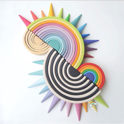Natuurlijke Houten de Regenboogstapelaar 35cm van 9600 PCs niet Giftige Beuk