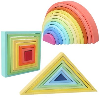 Natuurlijke Houten de Regenboogstapelaar 35cm van 9600 PCs niet Giftige Beuk