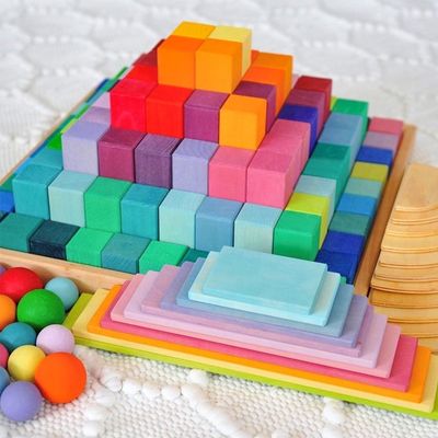 Natuurlijke Houten de Regenboogstapelaar 35cm van 9600 PCs niet Giftige Beuk