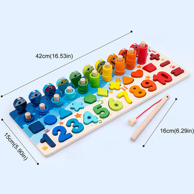 Wiskunde die Onderwijs Houten Montessori-Babyspeelgoed 15cm vist