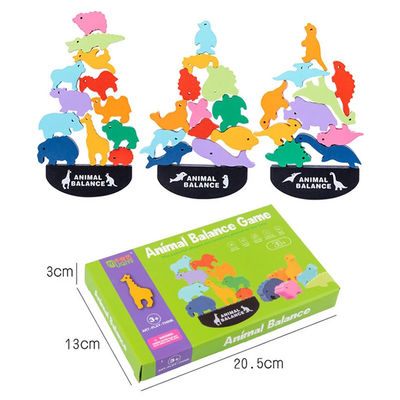 Kinderen 3cm Dinosaurus Houten Bouwstenen Toy Animal Town Wooden Blocks