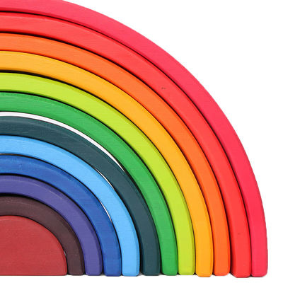 Bruine 18cm Regenboog Houten Bouwstenen Toy Creative Educational