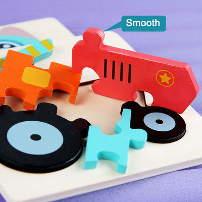 10.7cm 3D Gekleurde Houten Cognitieve Spelen ISO9001 van de Blokpuzzel
