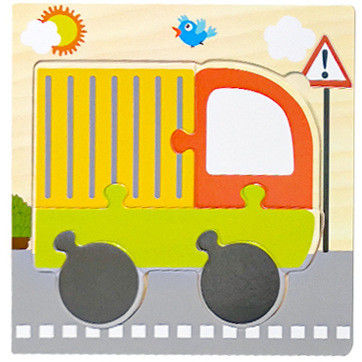 Van het de Babyspeelgoed van Montessorispelen van het de Dierenverkeer van de Jonge geitjes 3D Raadsels van de het Beeldverhaalkennis Houten Raadsel Toy Matching