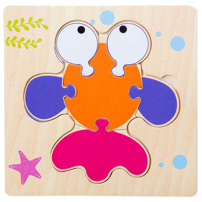 Van het de Babyspeelgoed van Montessorispelen van het de Dierenverkeer van de Jonge geitjes 3D Raadsels van de het Beeldverhaalkennis Houten Raadsel Toy Matching