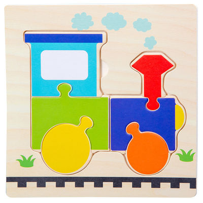 Van het de Babyspeelgoed van Montessorispelen van het de Dierenverkeer van de Jonge geitjes 3D Raadsels van de het Beeldverhaalkennis Houten Raadsel Toy Matching