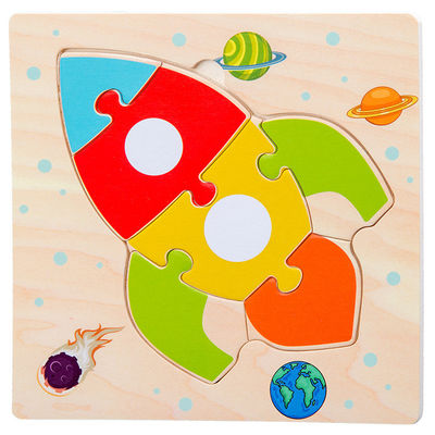 Van het de Babyspeelgoed van Montessorispelen van het de Dierenverkeer van de Jonge geitjes 3D Raadsels van de het Beeldverhaalkennis Houten Raadsel Toy Matching
