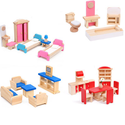 Klassieke 26CM Houten Doll Miniatuur het Poppenhuistoebehoren van Diy van het Huismeubilair