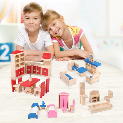 Klassieke 26CM Houten Doll Miniatuur het Poppenhuistoebehoren van Diy van het Huismeubilair