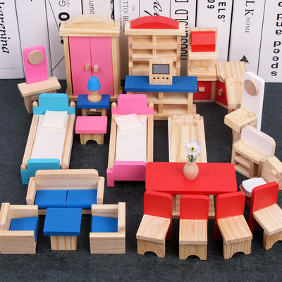 Klassieke 26CM Houten Doll Miniatuur het Poppenhuistoebehoren van Diy van het Huismeubilair