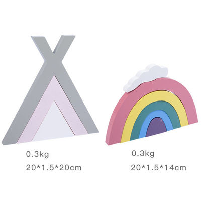 Het niet Giftige 22cm Speelgoed van Montessori van de Regenboogstapelaar Houten Creatieve Houten