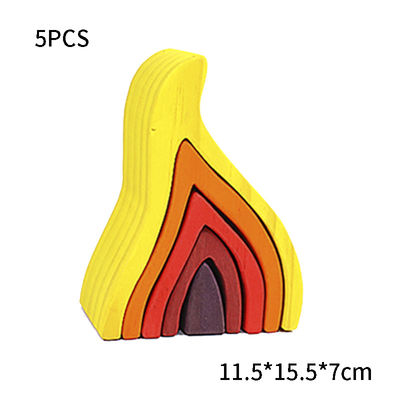 DIY assembleerde 11.5cm Houten het Blokreeks Gestapeld Saldo van Montessori van het Blokkenspeelgoed