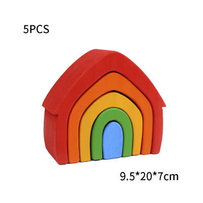 DIY assembleerde 11.5cm Houten het Blokreeks Gestapeld Saldo van Montessori van het Blokkenspeelgoed