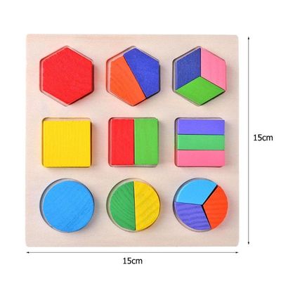 Sorterend de Houten Montessori-Geometrische Houten Blokken van het Babyspeelgoed 15cm Kleuterschool