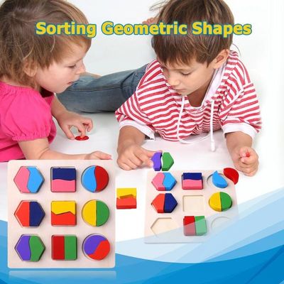 Sorterend de Houten Montessori-Geometrische Houten Blokken van het Babyspeelgoed 15cm Kleuterschool