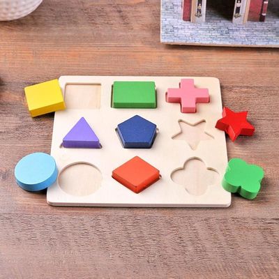 Sorterend de Houten Montessori-Geometrische Houten Blokken van het Babyspeelgoed 15cm Kleuterschool