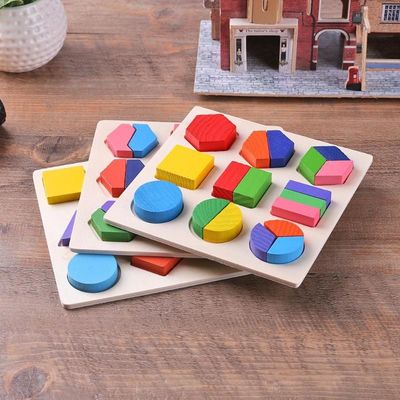 Sorterend de Houten Montessori-Geometrische Houten Blokken van het Babyspeelgoed 15cm Kleuterschool
