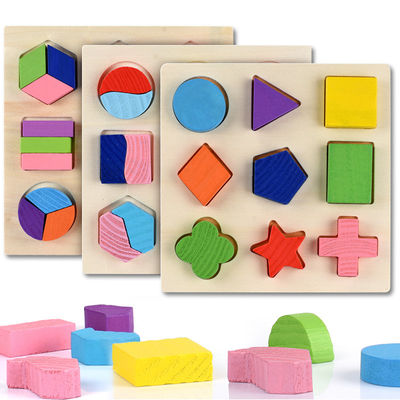 Sorterend de Houten Montessori-Geometrische Houten Blokken van het Babyspeelgoed 15cm Kleuterschool