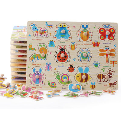 Unisex- 15cm Houten Dierlijk Puzzels Houten Onderwijsspeelgoed