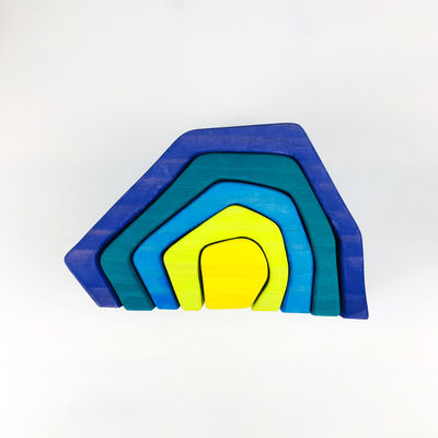 Pegdolls Houten Bouwstenen Toy Geometric Rainbow Building Blocks