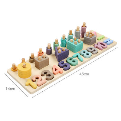 Het geometrische 14cm Houten Onderwijs van Wiskundetoy montessori math blocks preschool
