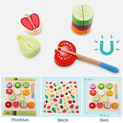 Onderwijs 9.25in het Houten Fruit en Veg-Knipsel van het Speelgoed Magnetische Fruit