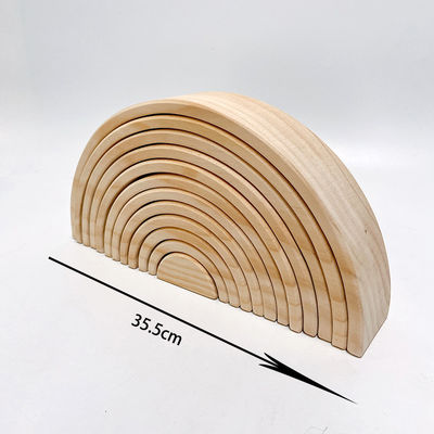 Regenboog 35.5cm Gekleurde Houten Bouwstenen Grote Baby