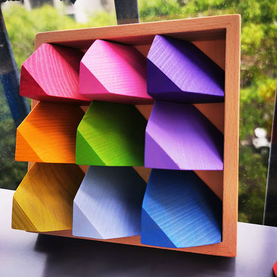 2300g 4cm het Raadsel Houten Steen die van de Regenboog Houten Bloem Spel stapelen
