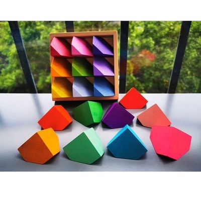 2300g 4cm het Raadsel Houten Steen die van de Regenboog Houten Bloem Spel stapelen