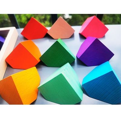 2300g 4cm het Raadsel Houten Steen die van de Regenboog Houten Bloem Spel stapelen