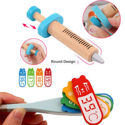 OEM Draagbare Jonge geitjessimulatie Houten Toy Doctor Kit