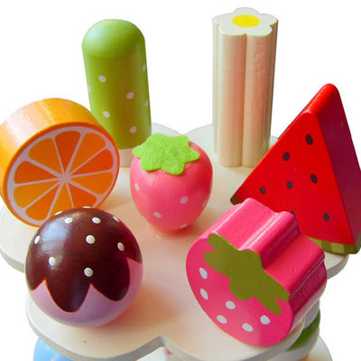 Realistisch Simulatie Houten Magnetisch Roomijs Toy With Display Stand