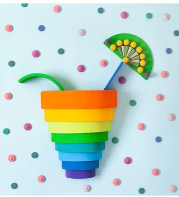 6pcs Speelgoed van Montessori van de regenboogstapelaar het Onderwijs Houten