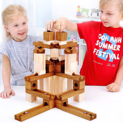 OEM Onderwijs Houten Marmeren het SpoorBouwstenen ISO9001 van Kinderen